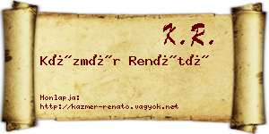 Kázmér Renátó névjegykártya