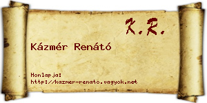 Kázmér Renátó névjegykártya
