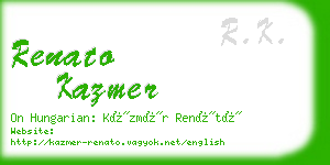 renato kazmer business card